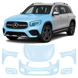 Buy Pre-cut paint protection film for Mercedes-Benz GLB X247 facelift 2023- front end 106988 Model-specific paint protection film patterns for Mercedes-Benz