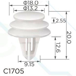 Buy Clip for fastening door trim molding NISSAN TOYOTA HONDA KIA RENAULT SUBARU (C1705) 73277 Door type retainer