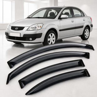 Купить Дефлекторы окон ветровики для KIA Rio II Sd 2005/Pride Sd 2005-2009 Скотч 3M (AMK11005) Acrylic 4 шт 110583 Дефлекторы окон KIA