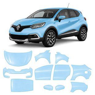 Купить Антигравийная защитная бронепленка по лекалам для Renault Captur I facelift 2017-2019 - полный кузов 108465 Модельные лекала защитных пленок для Renault