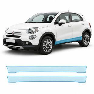 Купити Антигравійна захисна бронеплівка за лекалами для Fiat 500X I 2015-2018 - нижня зона кузова пороги 104152 Модельні лекала захисних плівок для Fiat