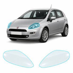 Купити Антигравійна захисна бронеплівка за лекалами для Fiat Punto (Grande Punto/Punto Evo) III 2005-2018 - оптика (фари та ПТФ) 104220 Модельні лекала захисних плівок для Fiat