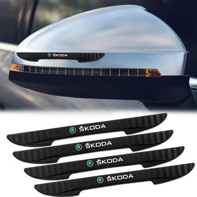 Купить Защитные противоударные полосы Skoda на края двери 16х147 мм Резина (наклейки) Черный 4 шт 89616 Отбойники для дверей авто