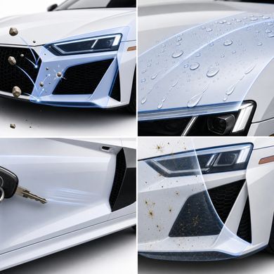Купити Антигравійна захисна бронеплівка за лекалами для Audi R8 4S 2015-2024 - зона кришки багажника 101801 Модельні лекала захисних плівок для Audi