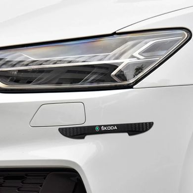 Купить Защитные противоударные полосы Skoda на края двери 16х147 мм Резина (наклейки) Черный 4 шт 89616 Отбойники для дверей авто