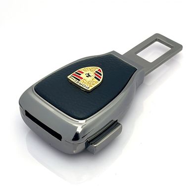 Купить Заглушка переходник ремня безопасности с логотипом Porsche Темный хром 1 шт 39438 Заглушки ремня безопасности