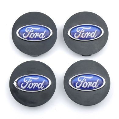 Купити Ковпачки на титани Ford 60 55мм черн хром синій пластик гладкий-силікон логотип 4 шт 31676 Ковпачки на титани