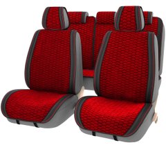 Купить Накидки для сидений Алькантара Palermo Premium комплект Красные 44613 Накидки для сидений Premium (Алькантара)