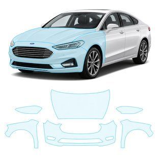 Купити Антигравійна захисна бронеплівка за лекалами для Ford Mondeo V facelift 2019-2022 - задній бампер 104487 Модельні лекала захисних плівок для Ford
