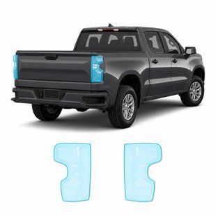 Купить Антигравийная защитная бронепленка по лекалам для Chevrolet Silverado IV 2019-2021 - задние фонари стопы 103751 Модельные лекала защитных пленок для Chevrolet