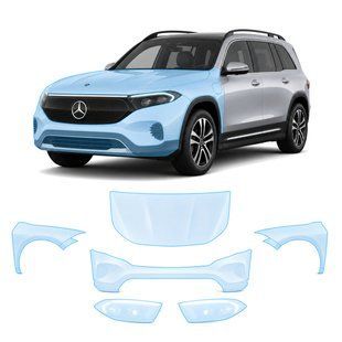 Купити Антигравійна захисна бронеплівка за лекалами для Mercedes-Benz EQB 2021- передня частина авто (капот бампер крила)) 106856 Модельні лекала захисних плівок для Mercedes-Benz