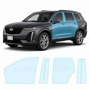 Купити Антигравійна захисна бронеплівка за лекалами для Cadillac XT6 I 2019- зони дверей і стійки вікон 103453 Модельні лекала захисних плівок для Cadillac