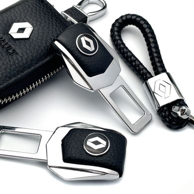 Купить Набор автомобилиста №9 для Renault / Заглушки ремня безопасности с логотипом / Брелок и чехол для ключей / тисненная кожа 38717 Подарочные наборы для автомобилиста