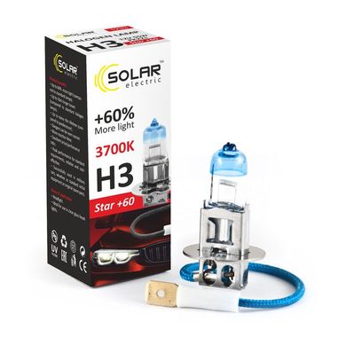 Купити Автолампа галогенна Solar Starlight + 60% / H3 / 55W / 12V / 1 шт (1233) 38448 Галогенові лампи Китай