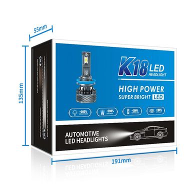Купить LED лампы автомобильные K18 H1 130W (19800lm 6000K +500% IP68 DC9-24V) 63447 LED Лампы K18