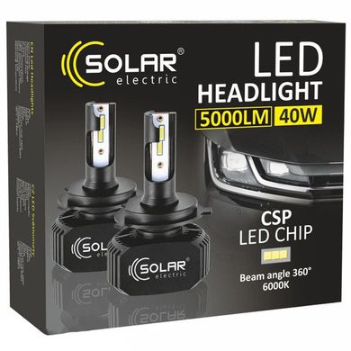Купити LED лампи автомобільні Solar H4 12/24V 5000Lm 40W IP65 6000K 2 шт радіатор (8204) 39382 LED Лампи Solar