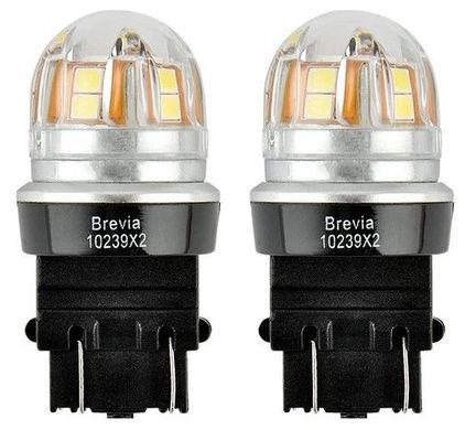 Купити LED автолампа Brevia Spower 12/24V P27/7W 6x2835SMD 330Lm 6000K CANbus Оригінал 2 шт (10239X2) 40183 Світлодіоди - Brevia