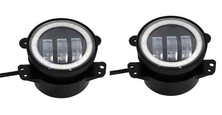 Купити Протитуманні LED Фари круглі / Лінза з ДХО / D87мм / 12V / 15W / 6500K / 2 шт 9029 Протитуманні фари LED з лінзою і світло-тіньової кордоном
