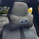 Buy Headrest pillow with Ford logo Eco-leather 3D Colored logo Black-Brown edging 1 pc 91733 Pillows for the headrest - under the neck