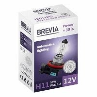 Купити Автолампа галогенна Brevia + 30% / H11 / 55W / 12V / 1 шт (12011PC) 38229 Галогенові лампи Brevia