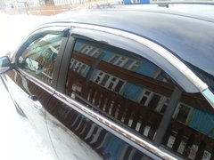 Купити Дефлектори вікон вітровики для Hyundai Accent 2010- Sedan З Хром Молдингомом 36017 Дефлектори вікон Hyundai