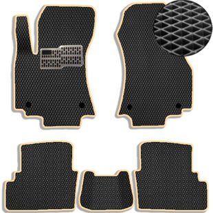 Buy EVA floor mats for Opel Zafira A 1999-2005 with heel pad Black-Beige edging 5 pcs 65977 Floor mats for Opel