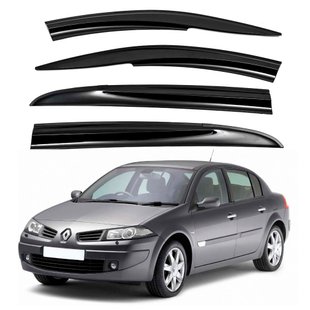 Купити Дефлектори вікон вітровики Renault Megane II 2003-2008 Седан скотч SunPlex (SP-S-07) 63285 Дефлектори вікон Renault