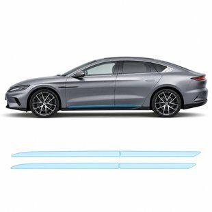 Купити Антигравійна захисна бронеплівка за лекалами для BYD Han II facelift 2023- нижня зона кузова пороги 103120 Модельні лекала захисних плівок для BYD