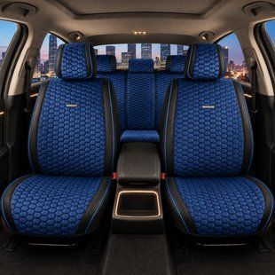 Купити Накидки для сидінь Алькантара Palermo Premium Синій 94856 Накидки для сидінь Premium (Алькантара)