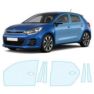 Купити Антигравійна захисна бронеплівка за лекалами для Kia Rio UB facelift 2015-2017 - зони дверей і стійки вікон 105649 Модельні лекала захисних плівок для Kia