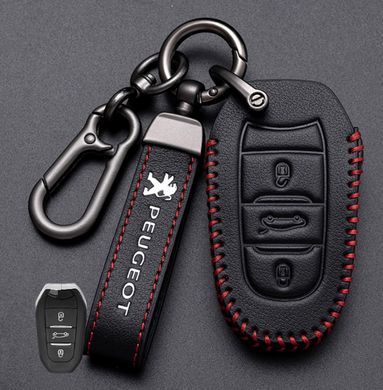 Купить Чехол для автоключей Peugeot с Брелоком Карабин Оригинал (3 кнопки №4) 66785 Чехлы для автоключей (Оригинал)