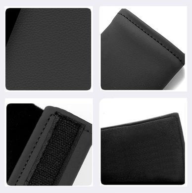 Buy Seat belt cover Modena Kia S 350 mm Colored 3D Logo Eco-leather Black 1 pc 91526 Seat belt pads