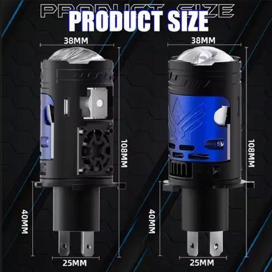 Купить LED лампы автомобильные H4 Mini 120W 13000LM 6000K 4570+4570 Module 9-30V (Линзованные D37 мм С Обманкой Canbus) F90-Small 100320 LED Лампы PRO Линзованные