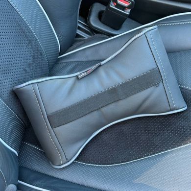 Buy Headrest pillow with Toyota logo Eco-leather 3D Color logo Black-Grey piping 1 pc 91577 Pillows for the headrest - under the neck