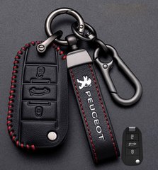 Купити Чохол для автоключів Peugeot із Брелоком Карабін Оригінал (3 кнопки Викидний ключ №3) 66786 Чохли для автоключів (Оригінал)