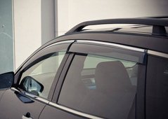 Купити Дефлектори вікон вітровики для Volkswagen Touareg 2010- Хром молдинг 1858 Дефлектори вікон Volkswagen