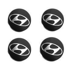 Купити Наклейки на колпаки Hyundai (60мм) чорна 4 шт 23080 Наклейки на ковпаки