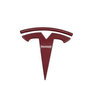 Купить Эмблема задняя Tesla Y 86 мм Красный глянцевая, Металл (на скотче) 90324 Эмблемы на иномарки