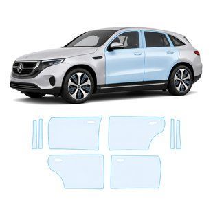 Купити Антигравійна захисна бронеплівка за лекалами для Mercedes-Benz EQC N293 2019-2023 - зони дверей і стійки вікон 106861 Модельні лекала захисних плівок для Mercedes-Benz