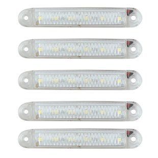 Купити Габарит LED прямокутний 100х15 мм / 12/24V / 6 діодів / Білий галаксі 5 шт (MRT 24 К 054) 38612 Габаритні вогні