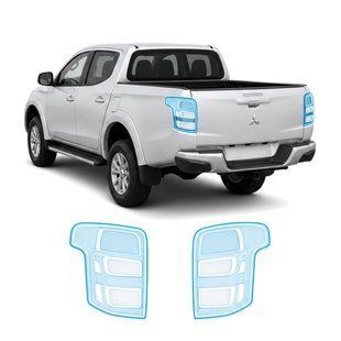 Купить Антигравийная защитная бронепленка по лекалам для Mitsubishi L200 V 2015-2019 - задние фонари стопы 107471 Модельные лекала защитных пленок для Mitsubishi