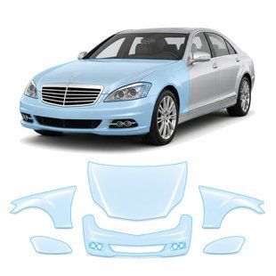 Купити Антигравійна захисна бронеплівка за лекалами для Mercedes-Benz S-Class W221 facelift 2009-2013 - передня частина авто (капот бампер крила)) 107192 Модельні лекала захисних плівок для Mercedes-Benz