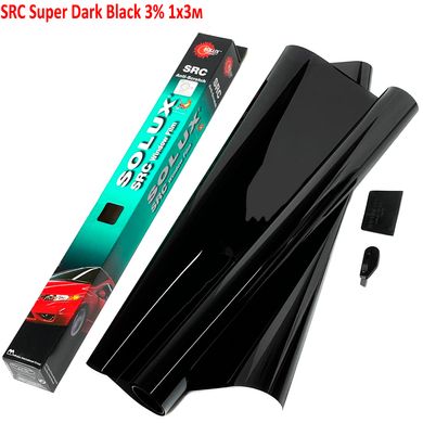 Купить Тонировочная пленка Solux SRC Антицарапин Super Dark Black 3% 1x3м (PCG-1A) 33703 Пленка тонировочная