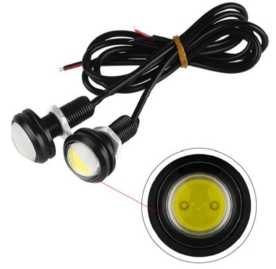 Купити LED Денні ходові вогні ДХО очі врізні D23 мм 1.5W 12V (SOB 2smd) Білі 2 шт 8620 Денні Ходові Вогні (ДХО)