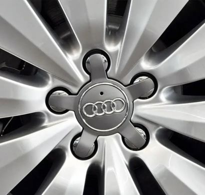 Buy Wheel caps for alloy wheels Audi 135 / 57 mm Five-pointed volumetric logo Dark Gray 1 pc 89919 Titanium caps