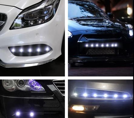 Купить LED Дневные ходовые огни ДХО глазки врезные D23 мм 1.5W 12V (SOB 2smd) Белые 2 шт 8620 Дневные Ходовые Огни (ДХО)