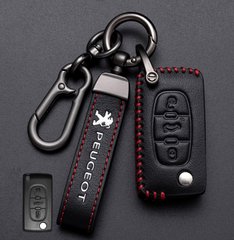 Купити Чохол для автоключів Peugeot із Брелоком Карабін Оригінал (3 кнопки Викидний ключ №1) 66787 Чохли для автоключів (Оригінал)