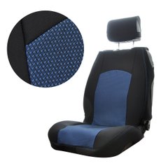 Купить Автомобильные чехлы для передних сидений MAX Жакард Черно - Синие 23545 Майки для сидений закрытые
