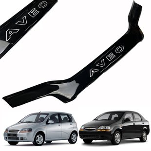 Купить Дефлектор капота мухобойка Chevrolet Aveo T200 2002-2006 Седан/Хечбек Voron Glass 44768 Дефлекторы капота Chevrolet