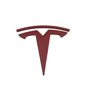 Купить Эмблема передняя Tesla 3, Y Красный матовая 76 мм, Металл (на скотче) 90325 Эмблемы на иномарки